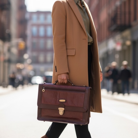 Marc Chantal Handbags - M.C. Vintage GENUINE‎ LEATHER Handbag Briefcase Messenger Patent Leather